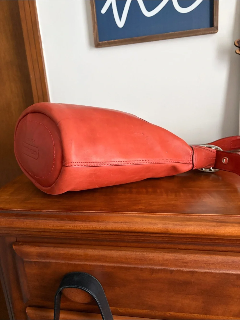 COACH Vintage Bleecker 13353 Leather Crossbody Bag in Burnt Orange As Is *READ*